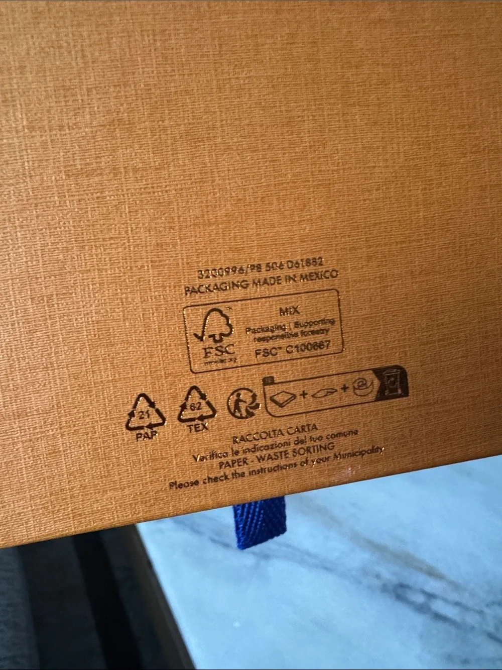 Louis Vuitton Orange Box with Navy Logo